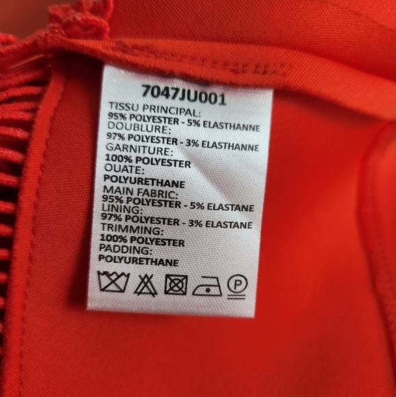 Carven Cut Out Flared Designer Skirt Red Orange sz Large - Picture 10 of 10